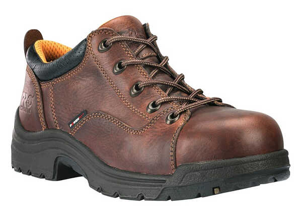 Timberland Pro Women's Titan Oxford Work Shoes - Alloy Toe, Brown, hi-res