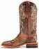 Shyanne Women's Lasy Floral Embroidered Western Boots - Broad Square Toe, Brown, hi-res