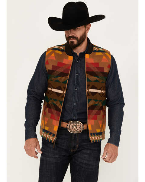 Pendleton Men's Colton Multicolored Print Vest, Brown, hi-res
