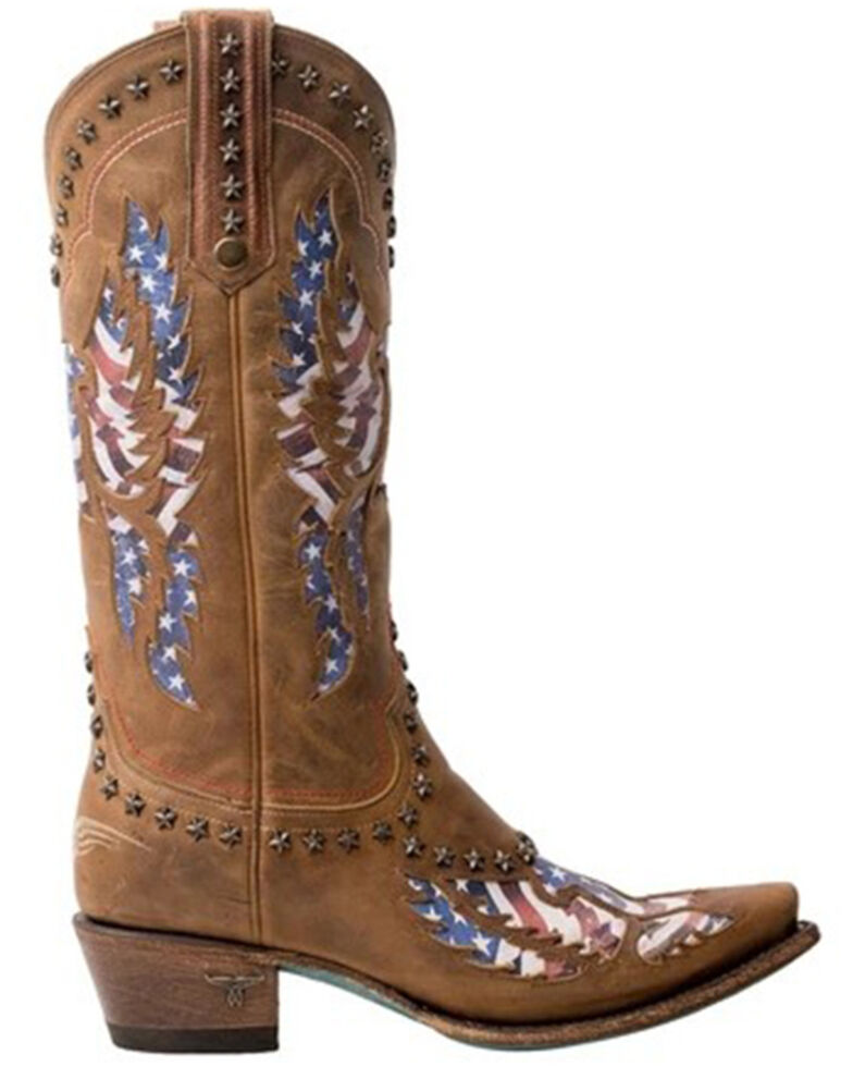 Lane Women's Old Glory Burnt Caramel Western Boots - Snip Toe, Brown, hi-res