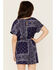 Image #4 - Hayden Girls' Bandana Print Romper, Blue, hi-res
