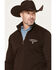 Image #2 - Wrangler Men's Solid Steer Head 1/4 Zip Pullover, Brown, hi-res