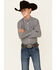 Ariat Boys' Beal Southwestern Print Long Sleeve Button-Down Western Shirt , White, hi-res