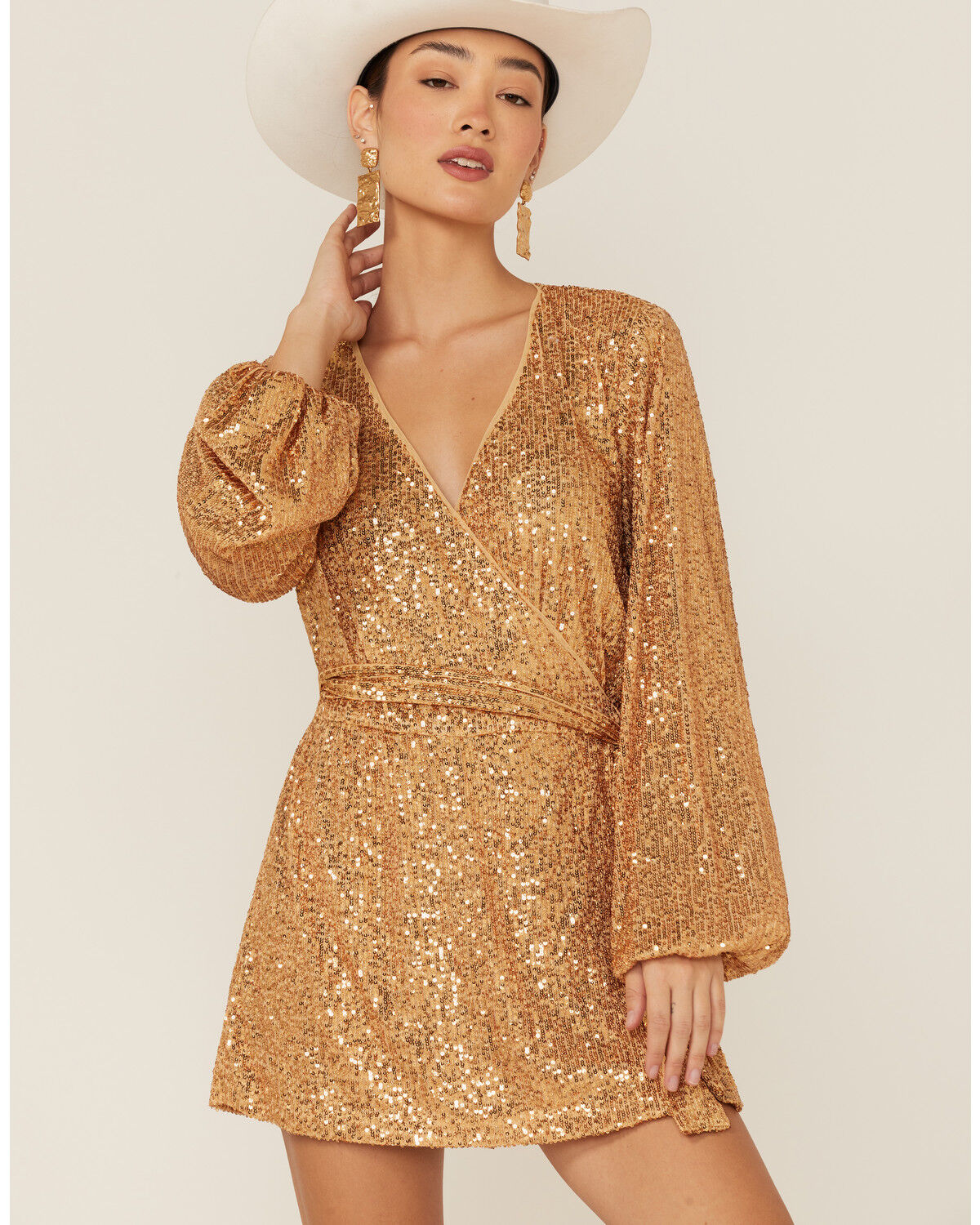 Free People Women's Christa Sequin Long Sleeve Romper | Sheplers Free People Women's Christa Sequin Long Sleeve Romper | Sheplers
