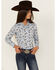 Image #1 - Cruel Girl Girls' Conversation Print Long Sleeve Button-Down Shirt, Light Blue, hi-res