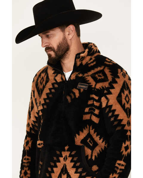 Image #2 - Hooey Men's Southwestern Print Fleece Pullover , Black, hi-res