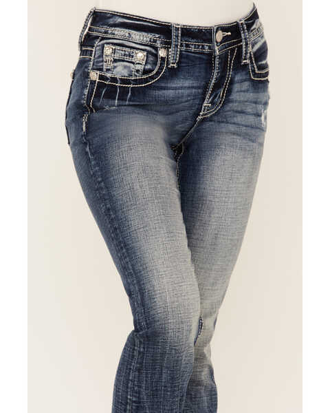 Image #2 - Miss Me Women's Fleur De Lis Bootcut Jeans, , hi-res