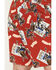 Image #4 - Cinch Men's Rodeo Print Stretch Board Shorts, Red, hi-res