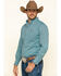 Image #3 - Wrangler 20X Men's Scale Print Performance Long Sleeve Western Shirt , Black/turquoise, hi-res