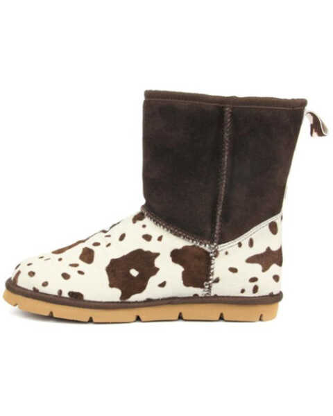 Image #3 - Superlamb Women's Turano Cow Print Real Hair-On Casual Pull On Boots - Round Toe , Chocolate, hi-res