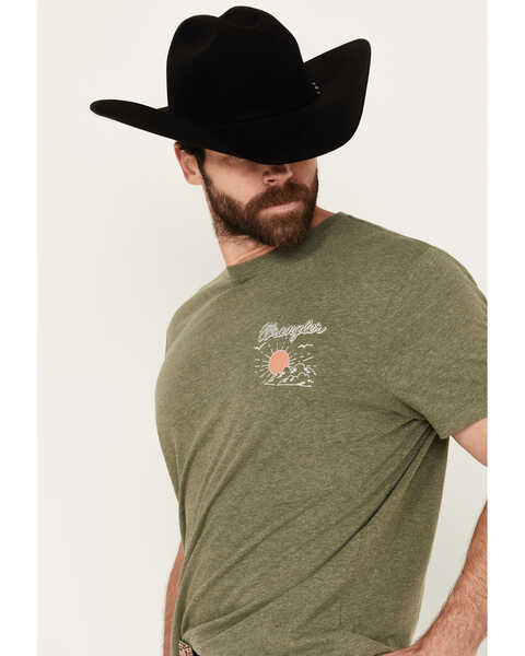 Image #2 - Wrangler Men's Scenic Sun Short Sleeve Graphic T-Shirt, Olive, hi-res