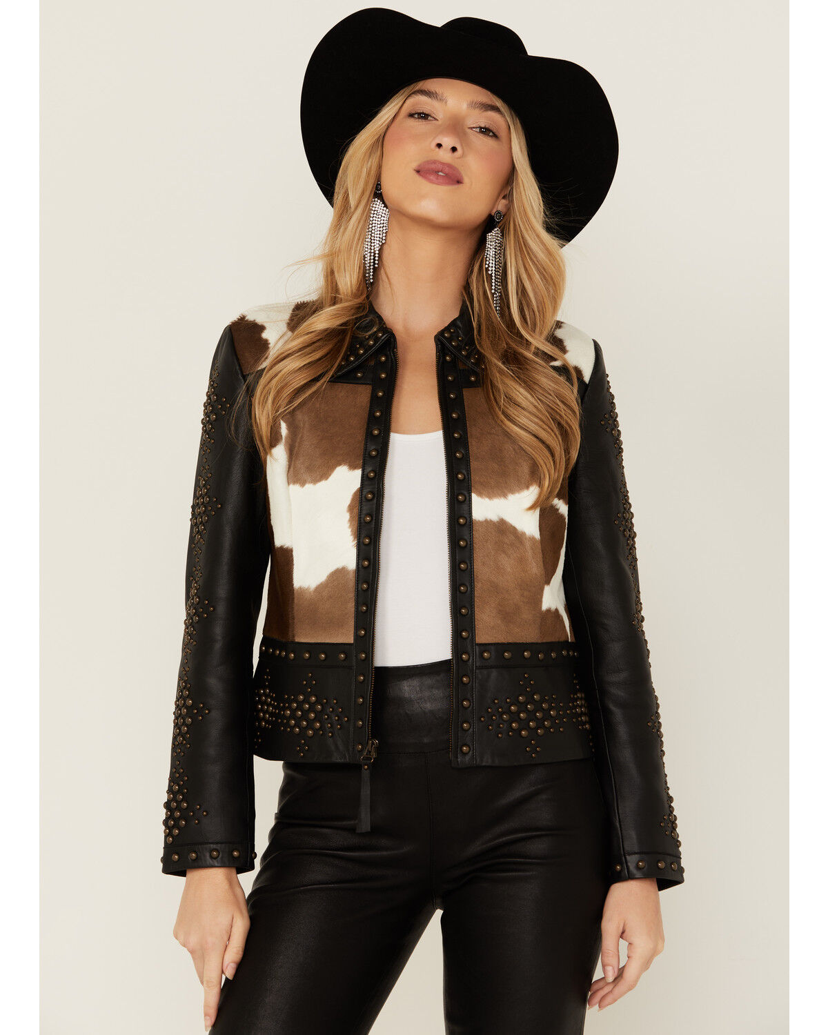 Wonderwest Women's Cowhide Studded Leather Jacket | Sheplers