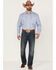Rock & Roll Denim Men's Allover Medallion Print Long Sleeve Button Down Western Shirt , Blue, hi-res