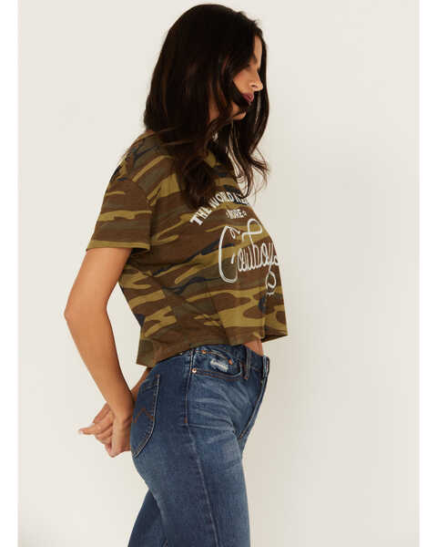 Image #3 - Bohemian Cowgirl Women's Need More Cowboys Graphic Short Sleeve Tee, Olive, hi-res