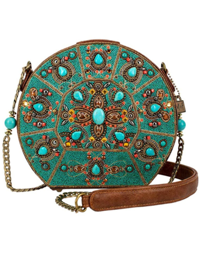 Mary Frances Women's Bejeweled Crossbody, Turquoise, hi-res