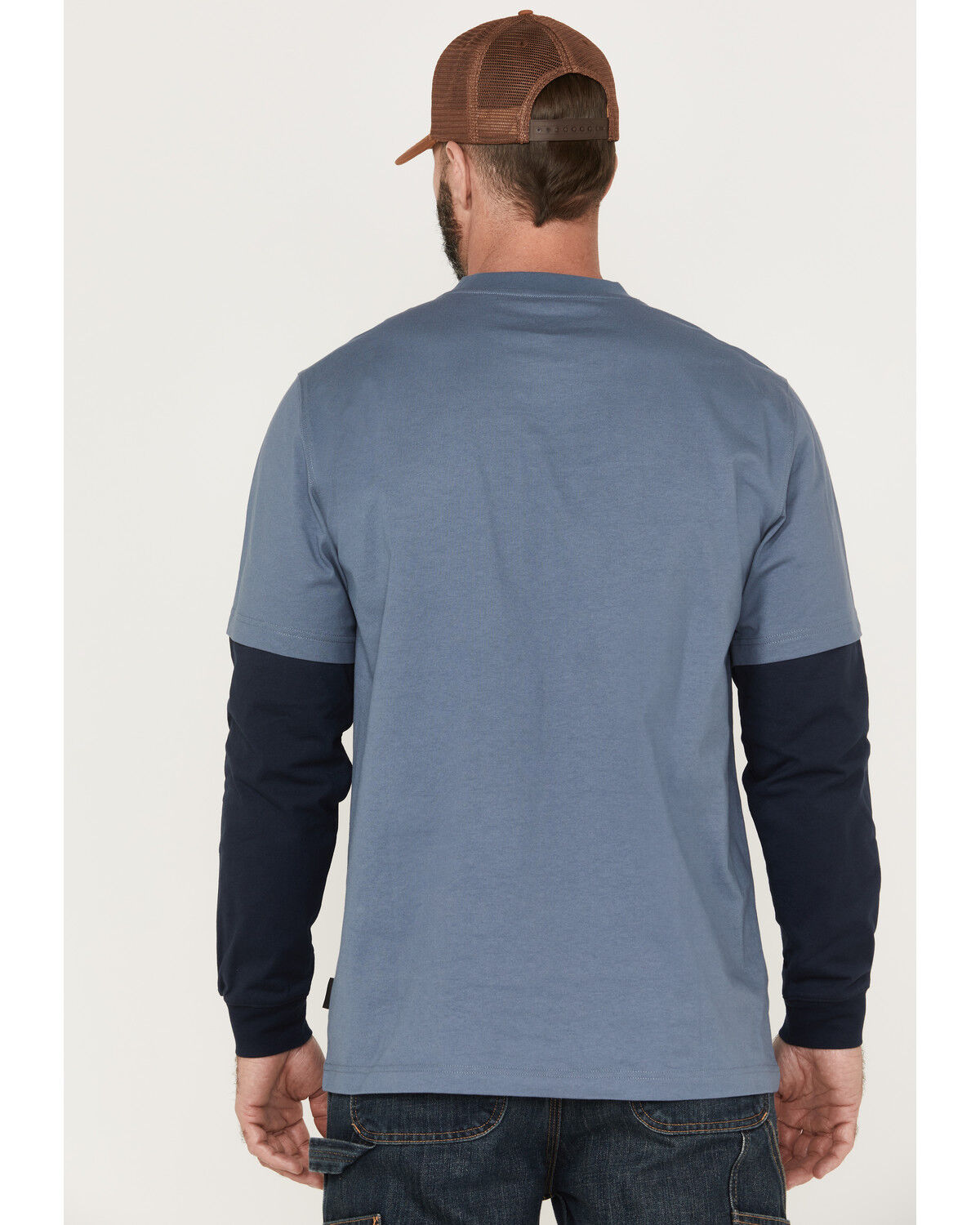 Image #4 - Hawx Men's Layered Pocket Twofer Sleeve Work T-Shirt, Light Blue, hi-res