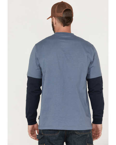 Image #4 - Hawx Men's Layered Pocket Twofer Sleeve Work T-Shirt , Light Blue, hi-res