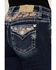 Image #2 - Miss Me Women's Dark Wash Faux Flap Sequin Paisley Pocket Mid Rise Bootcut Stretch Denim Jeans, Dark Wash, hi-res