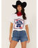 Image #1 - Hooey Women's Pabst Logo Short Sleeve Graphic Tee, White, hi-res