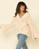 POL Women's Chenille Oversized Sleeve V-Neck Sweater , Ivory, hi-res