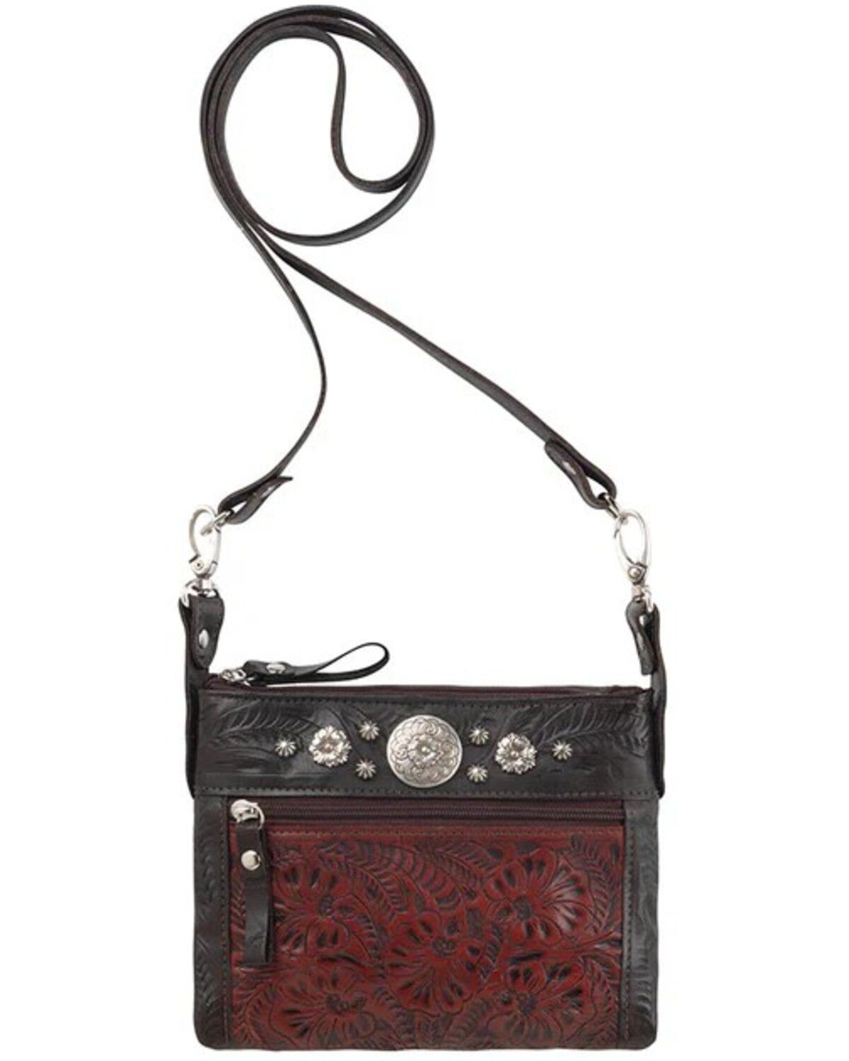 Image #1 - American West Women's Trail Rider Crossbody Bag, Chocolate, hi-res
