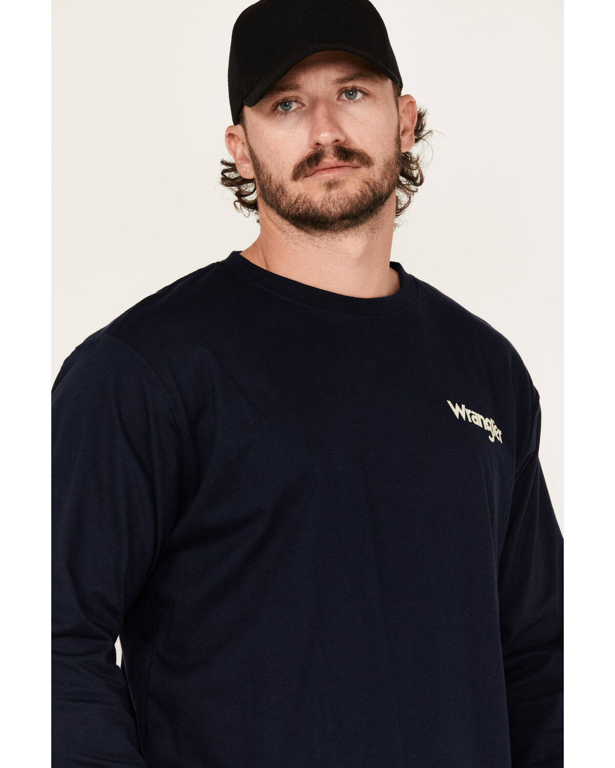 Image #3 - Wrangler Men's FR Skull Logo Long Sleeve Work Shirt, Navy, hi-res