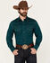 Image #1 - Wrangler Retro Men's Solid Long Sleeve Snap Western Shirt, Teal, hi-res
