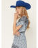 Image #2 - Angie Women's Floral Print Short Sleeve Mini Dress, Blue, hi-res