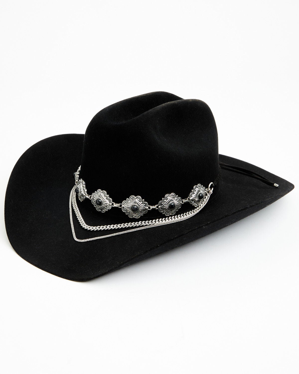 Image #1 - Shyanne Women's Layered Concho Hatband, Silver, hi-res
