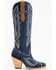 Image #2 - Corral Women's Denim Embroidered Tall Western Boots - Pointed Toe , Medium Blue, hi-res