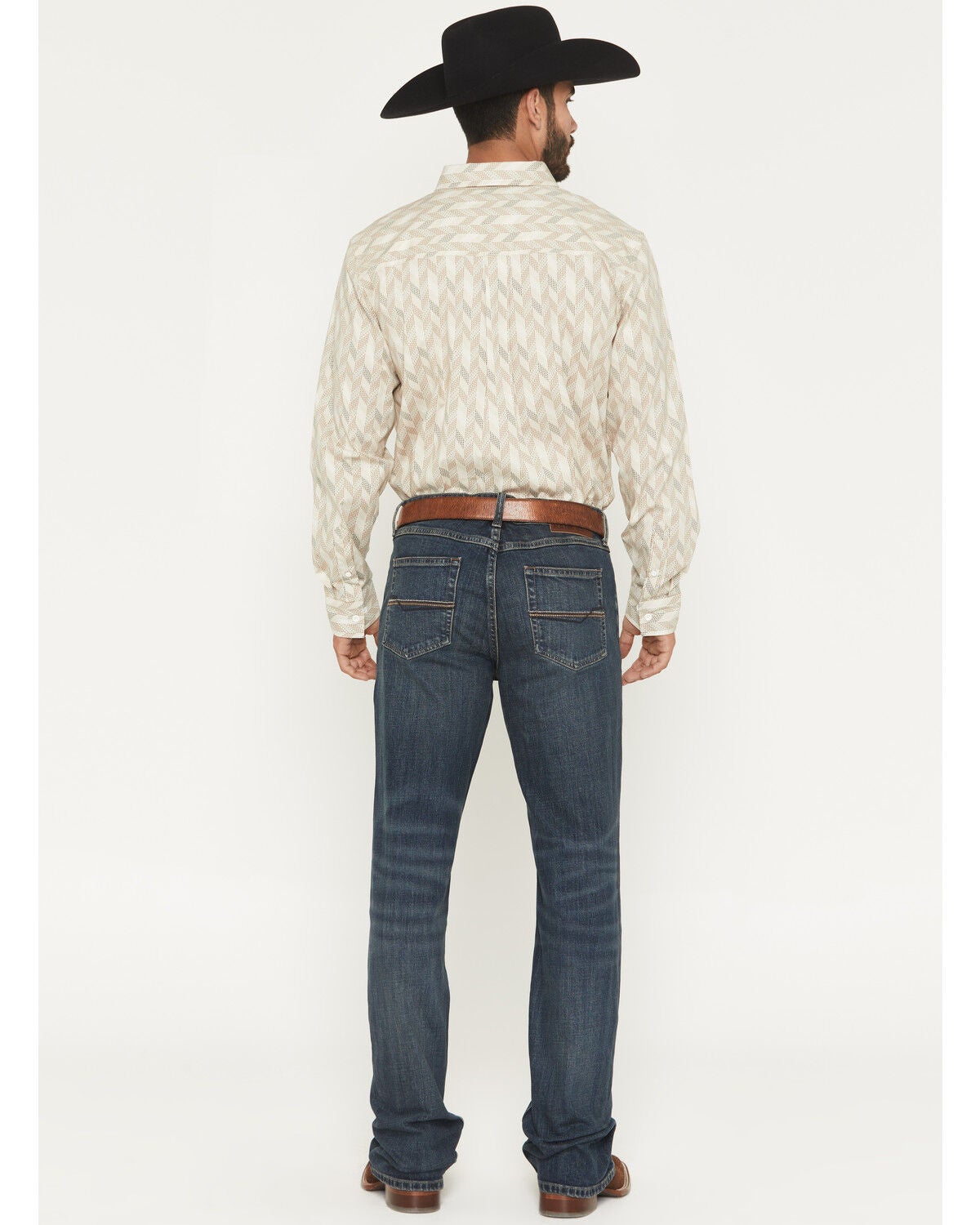 Image #3 - RANK 45&reg; Men's Roughstock Thunder Wash Trigger Slim Bootcut Durable Stretch Denim Jeans, Dark Wash, hi-res