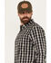Image #3 - Brothers and Sons Men's Atascosa Plaid Print Long Sleeve Button-Down Western Shirt, Black, hi-res