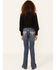 Rock & Roll Denim Girls' Embellished Pockets Bootcut Jeans, Blue, hi-res