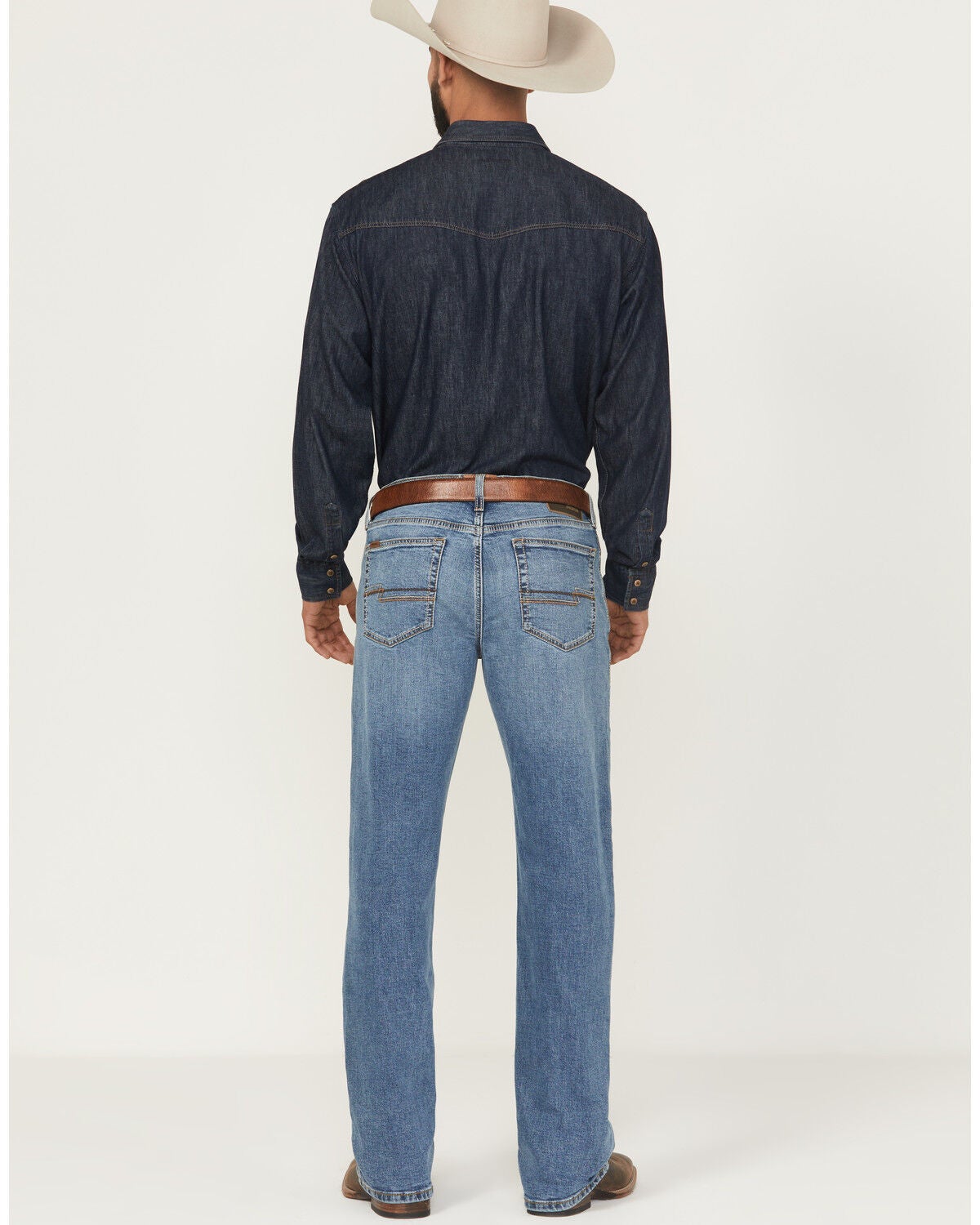Image #3 - Ariat Men's M4 Medium Wash Relaxed Bootcut Stretch Denim Jeans, Medium Wash, hi-res