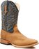 Roper Men's Faux Leather Cowboy Boots - Broad Square Toe, Tan, hi-res