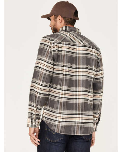 Image #4 - Brixton Men's Bowery Stretch Plaid Print Long Sleeve Utility Flannel Shirt, Charcoal, hi-res