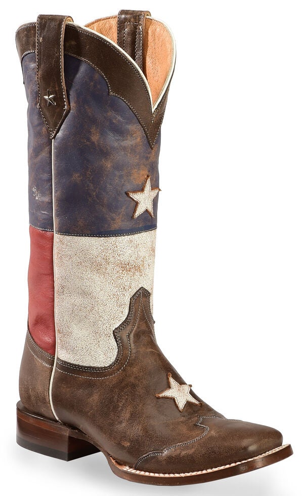 Roper Distressed Texas Flag Cowgirl Boots - Square Toe | Sheplers