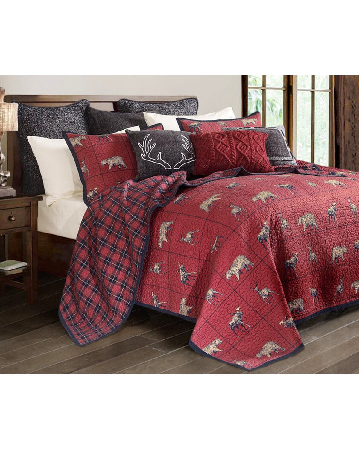 HiEnd Accents Woodland Plaid King Quilt Set, Multi, hi-res