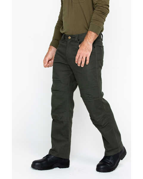 Image #4 - Hawx Men's Stretch Canvas Utility Work Pants , Moss Green, hi-res