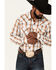 Image #3 - Wrangler Men's Modern Fit Plaid Print Long Sleeve Snap Western Shirt, Brown, hi-res
