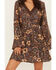 Image #2 - Idyllwind Women's Flora Long Sleeve Floral Dress, Dark Brown, hi-res