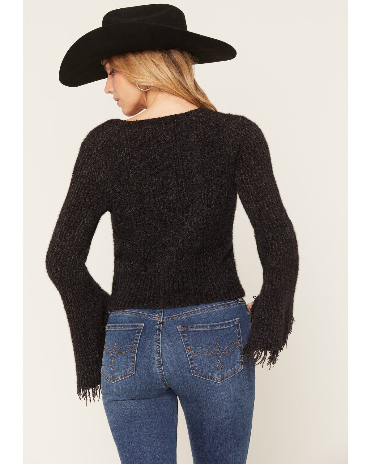 Image #4 - Shyanne Women's Flare Sleeve Sweater, Black, hi-res