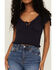 Patrons of Peace Women's Hyland Knit Top, Navy, hi-res