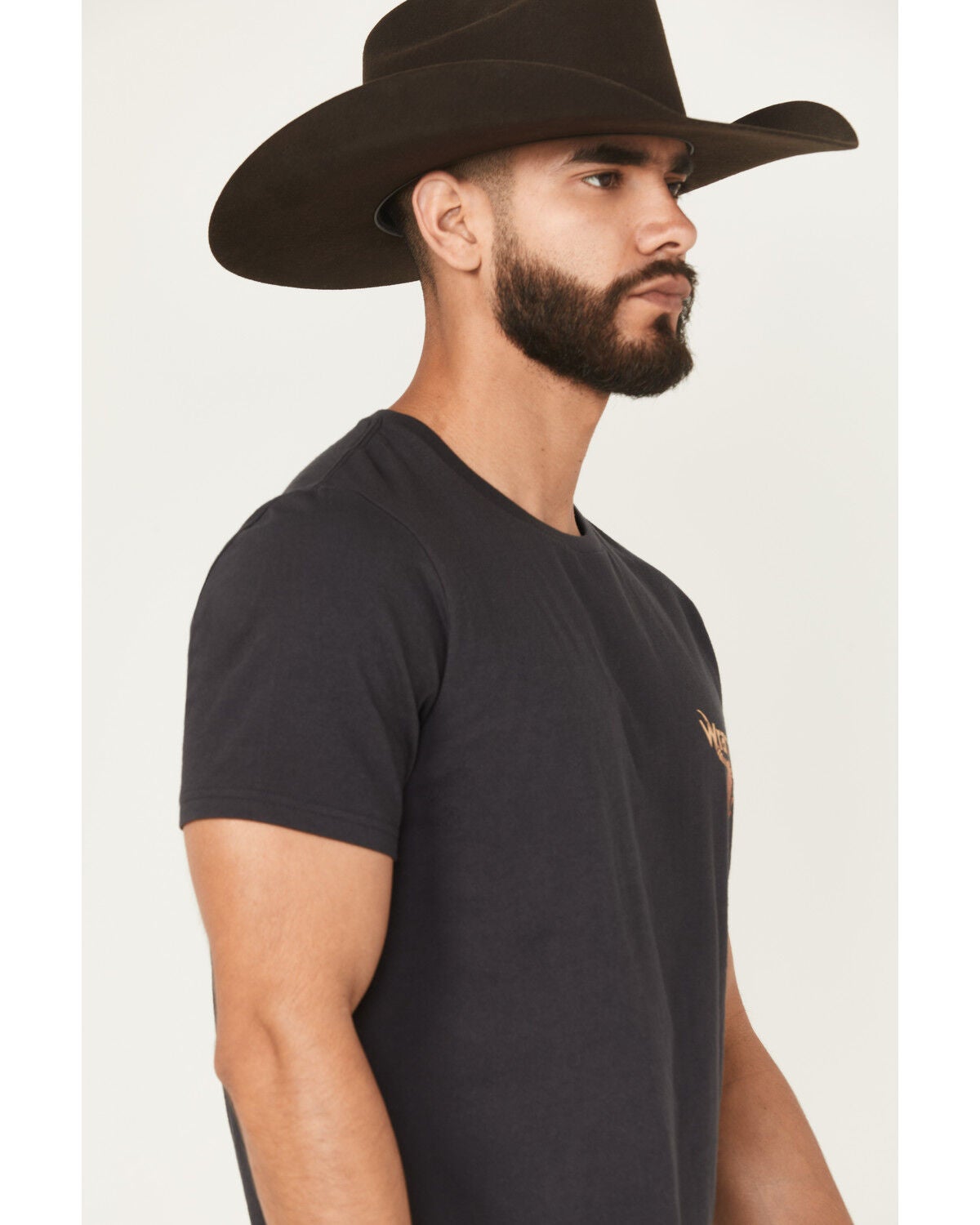 Image #3 - Wrangler Men's Boot Barn Exclusive Steerhead Short Sleeve Graphic T-Shirt, Navy, hi-res