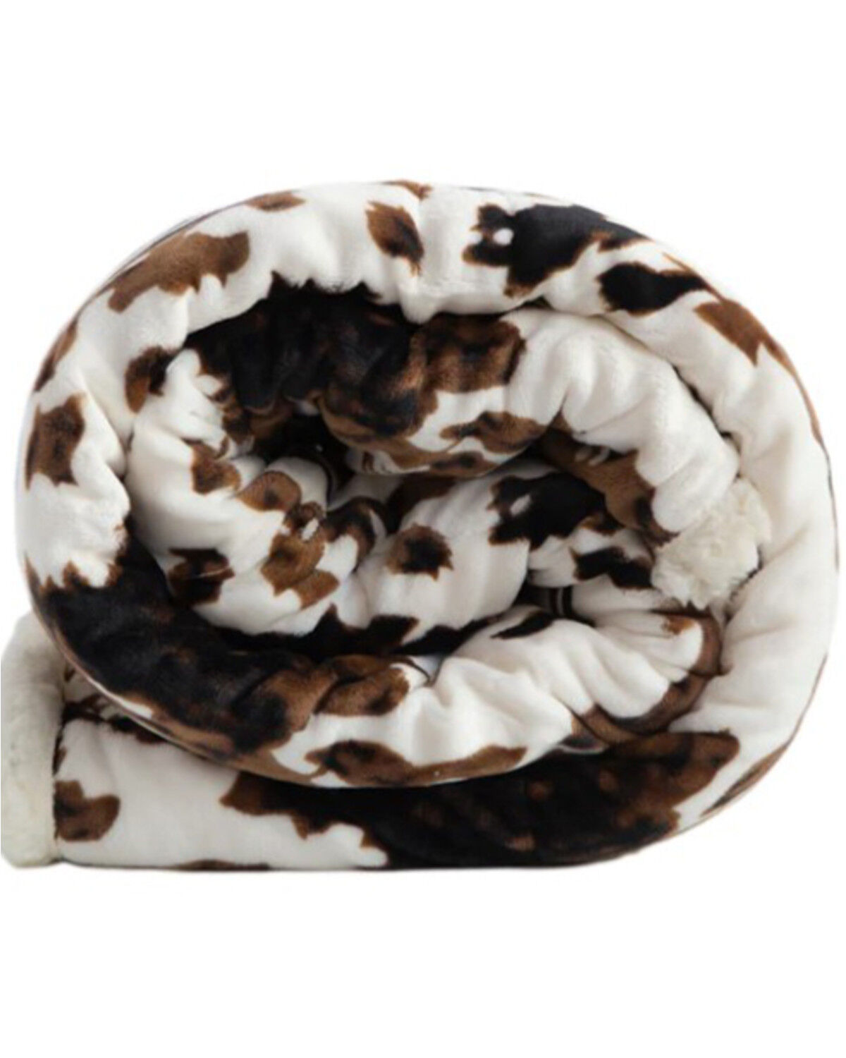 Image #3 - Carstens Home Tri-Color Cowhide Plush Sherpa Throw, Brown, hi-res