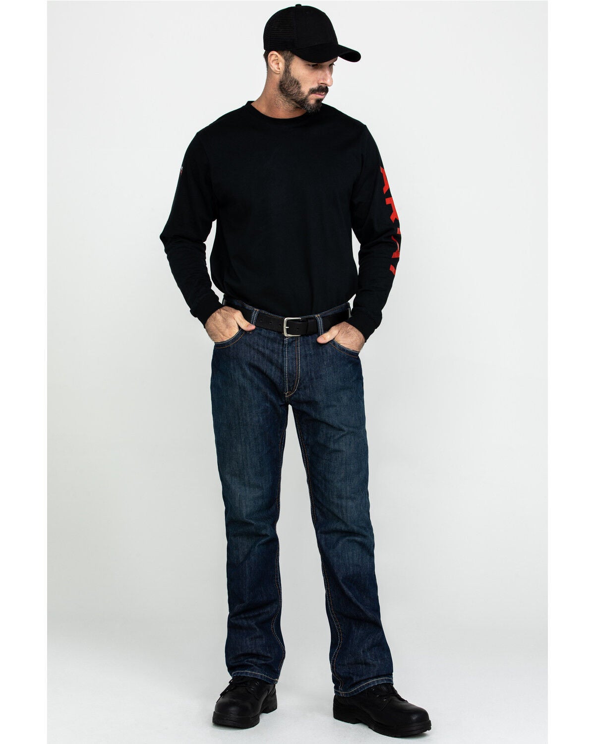 Image #1 - Ariat Men's FR M4 Shale Low Rise Work Jeans, Indigo, hi-res