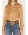 Image #3 - Cowgirl Hardware Women's Faux Suede Long Sleeve Snap Stretch Western Shirt, Tan, hi-res
