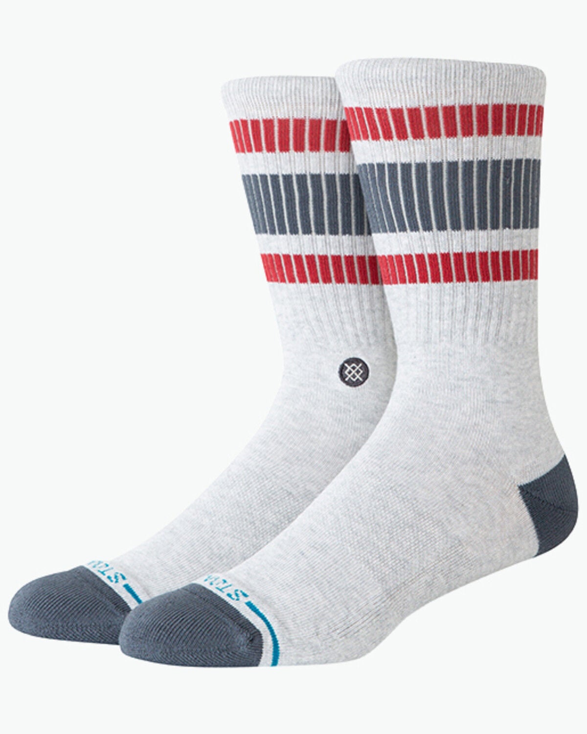 Stance Men's Boyd Crew Socks, Heather Grey, hi-res