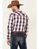 Image #4 - Cowboy Hardware Men's Large Plaid Print Long Sleeve Pearl Snap Western Shirt , Navy, hi-res