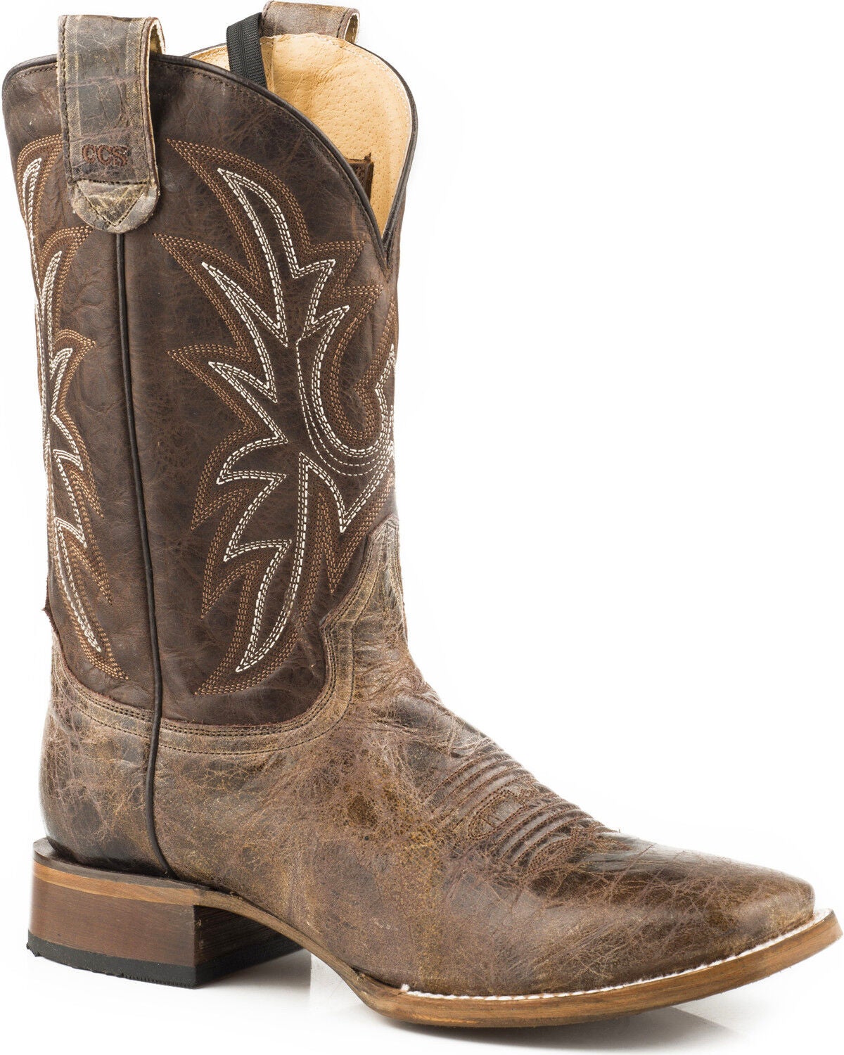 Roper Men's Pierce Sidewinder Concealed Carry System Western Boots - Broad Square Toe, Brown, hi-res